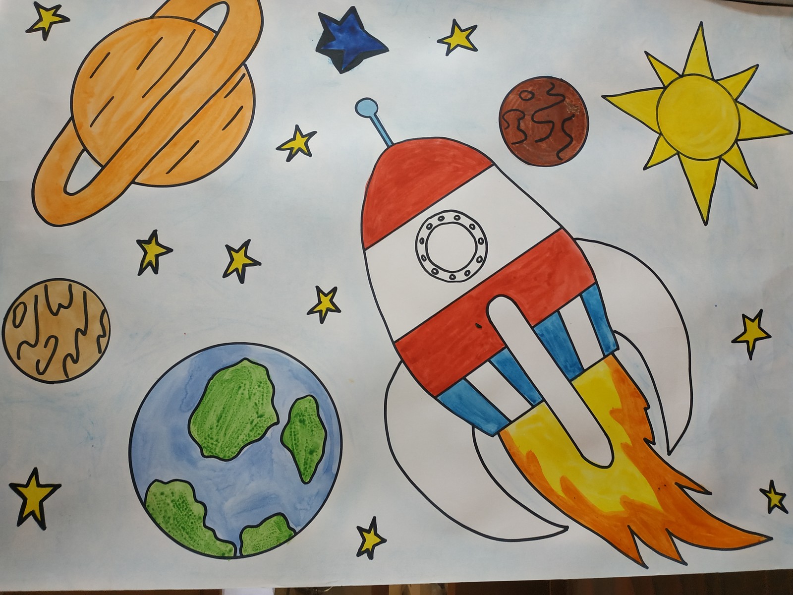Рисунки про космос для детей дошкольного возраста