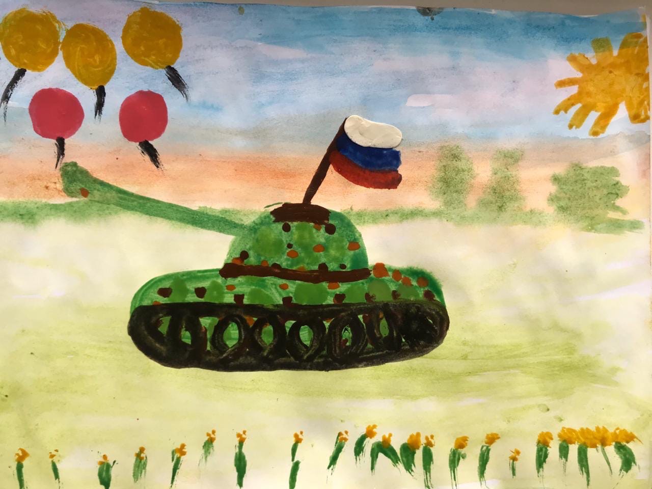 Рисунок к 9 мая день Победы танки